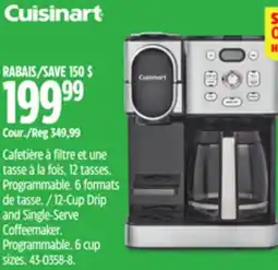 Canadian Tire Cuisinart Coffeemaker. Programmable. 6 cup offer