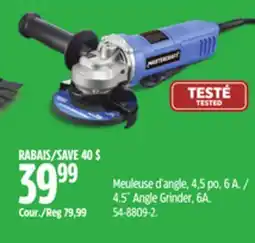 Canadian Tire Mastercraft 4.5˝ Angle Grinder, 6A offer