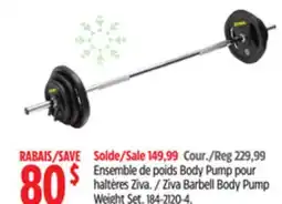 Canadian Tire Ziva Barbell Body Pump Weight Set offer