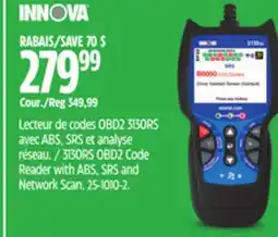 Canadian Tire Innova 3130RS OBD2 Code Reader with ABS, SRS and Network Scan offer