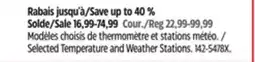 Canadian Tire Selected Temperature and Weather Stations offer