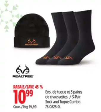 Canadian Tire 3-Pair Sock and Toque Combo offer