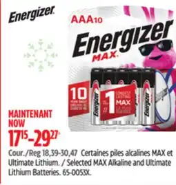 Canadian Tire Selected MAX Alkaline and Ultimate Lithium Batteries offer