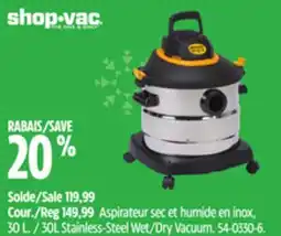 Canadian Tire 30L Stainless-Steel Wet/Dry Vacuum offer