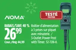 Canadian Tire 3-Outlet Power Post with Timer offer