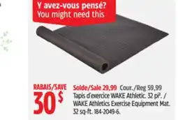 Canadian Tire WAKE Athletics Exercise Equipment Mat offer