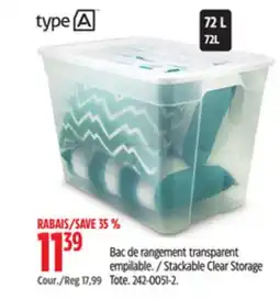 Canadian Tire Stackable Clear Storage Tote offer