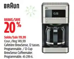 Canadian Tire BRAUN 12-Cup BrewSense Coffeemaker offer