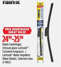 Canadian Tire Rain X Latitude Water Repellent Wiper Blades offer