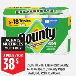 Canadian Tire Bounty Paper Towel, 6=18 Rolls offer