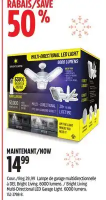 Canadian Tire Bright Living Multi-Directional LED Garage Light offer