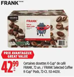 Canadian Tire FRANK Selected Coffee K-Cup Pods offer