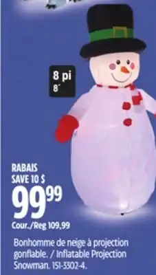 Canadian Tire Inflatable Projection Snowman offer