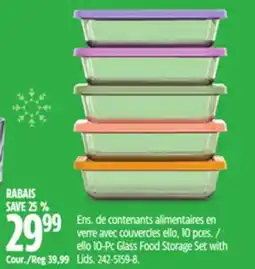 Canadian Tire ello 10-Pc Glass Food Storage Set with Lids offer