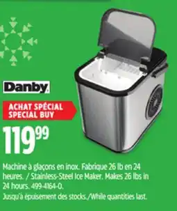 Canadian Tire Danby Stainless-Steel Ice Maker. Makes 26 lbs in 24 hours offer