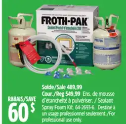 Canadian Tire Sealant Spray Foam Kit offer