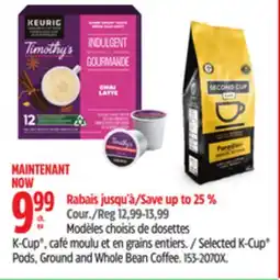 Canadian Tire Selected K-Cup Pods, Ground and Whole Bean Coffee offer