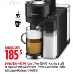 Canadian Tire Nespresso Vertuo Lattissima Coffee & Espresso Machine offer