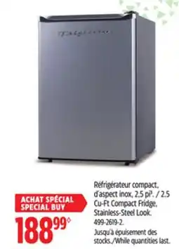 Canadian Tire Frigidaire 2.5 Cu-Ft Compact Fridge, Stainless-Steel Look offer
