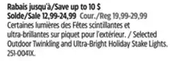 Canadian Tire Selected Outdoor Twinkling and Ultra-Bright Holiday Stake Lights offer