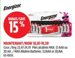 Canadian Tire Energizer MAX Alkaline Batteries offer