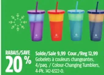Canadian Tire Colour-Changing Tumblers, 4-Pk offer