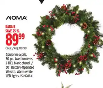 Canadian Tire NOMA 30˝ Battery-Operated Wreath offer