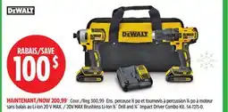 Canadian Tire DEWALT 20V MAX Brushless Li-Ion 1β2Λ Drill and 1β4Λ Impact Driver Combo Kit offer