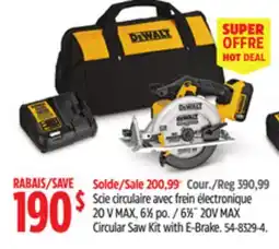 Canadian Tire 61⁄2˝ 20V MAX Circular Saw Kit with E-Brake offer