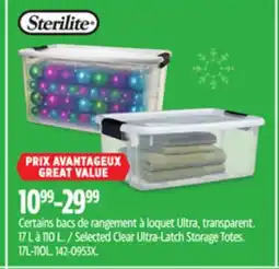 Canadian Tire Sterilite Selected Clear Ultra-Latch Storage Totes offer