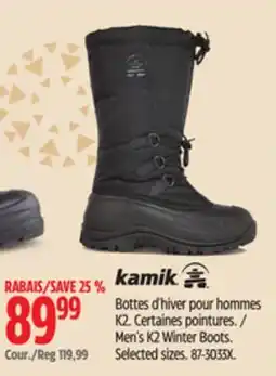 Canadian Tire KAMIK Men's K2 Winter Boots offer