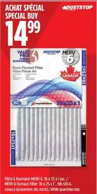 Canadian Tire MERV 6 Furnace Filter offer