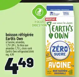 Metro BOISSON RÉFRIGÉRÉE EARTH'S OWN | EARTH'S OWN REFRIGERATED DRINK offer