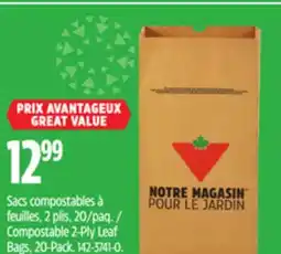 Canadian Tire Compostable 2-Ply Leaf Bags, 20-Pack offer