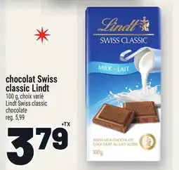 Metro CHOCOLAT SWISS CLASSIC LINDT | LINDT SWISS CLASSIC CHOCOLATE offer