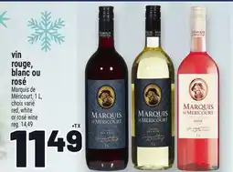 Metro VIN ROUGE, BLANC OU ROSÉ | RED, WHITE OR ROSÉ WINE offer