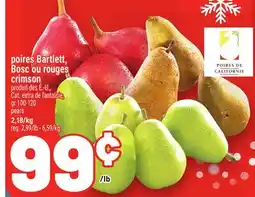 Metro POIRES BARTLETT, BOSC OU ROUGES CRIMSON | PEARS offer