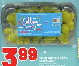 Metro RAISINS VERTS SANS PÉPINS COTTON CANDY | COTTON CANDY SEEDLESS GREEN GRAPES offer