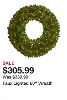 Wayfair Faux Lighted 60'' Wreath offer