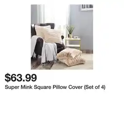 Wayfair Super Mink Square Pillow Cover (Set of 4) offer