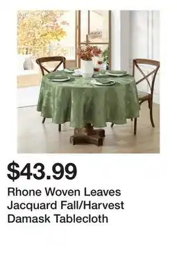 Wayfair Rhone Woven Leaves Jacquard Fall/Harvest Damask Tablecloth offer