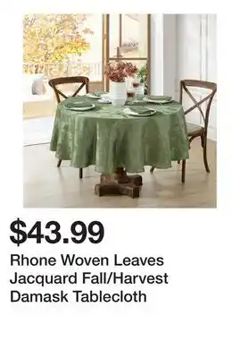 Wayfair Rhone Woven Leaves Jacquard Fall/Harvest Damask Tablecloth offer