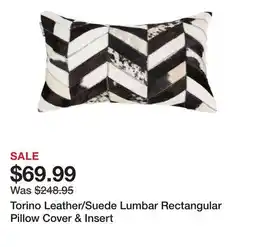 Wayfair Torino Leather/Suede Lumbar Rectangular Pillow Cover & Insert offer