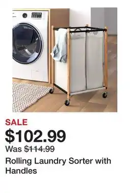 Wayfair Rolling Laundry Sorter with Handles offer
