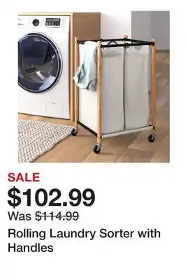 Wayfair Rolling Laundry Sorter with Handles offer