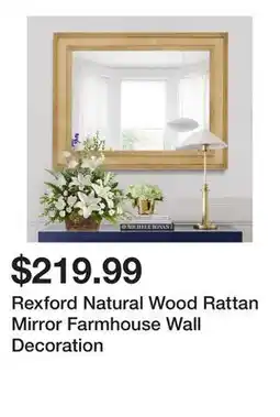 Wayfair Rexford Natural Wood Rattan Mirror Farmhouse Wall Decoration offer