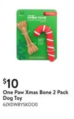 Walmart One Paw Xmas Bone Dog Toy offer
