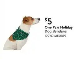 Walmart One Paw Holiday Dog Bandana offer