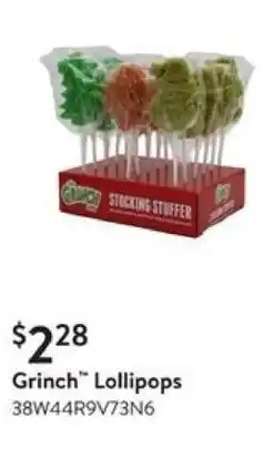 Walmart Grinch Lollipops offer