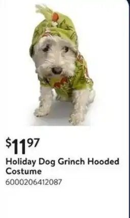 Walmart Holiday dog grinch hooded costume offer